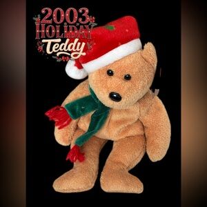 👛 (ANY 2/$15) TY 2003 BEANIE BABY HOlIDAY TEDDY